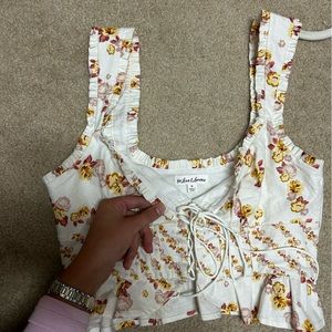 For love and lemons lace up front tank top. Zip side. Perfect seams and clasp